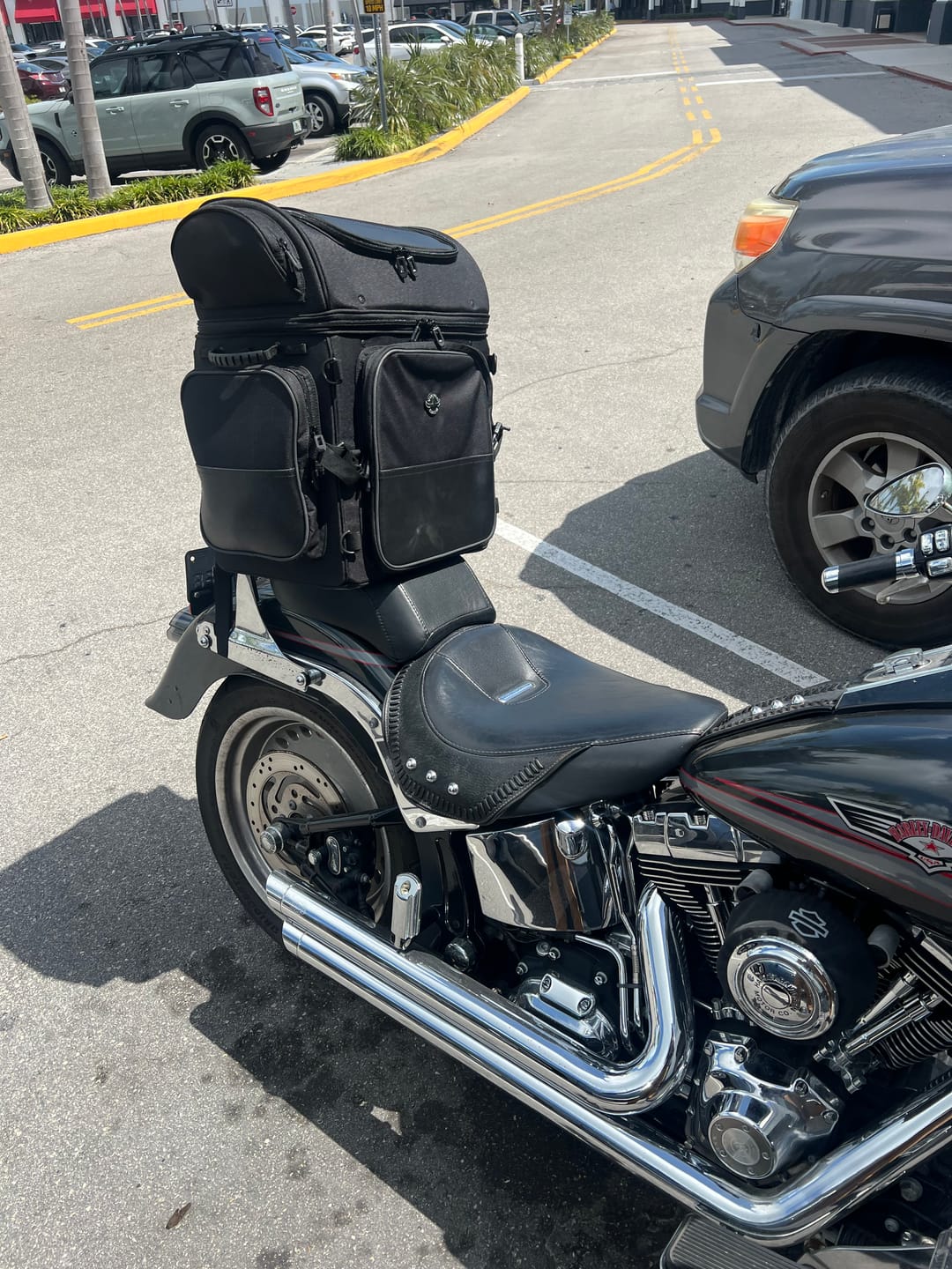 Customer photo review of 57L - Voyage Premium XL Motorcycle Sissy Bar Bag for Harley Davidson