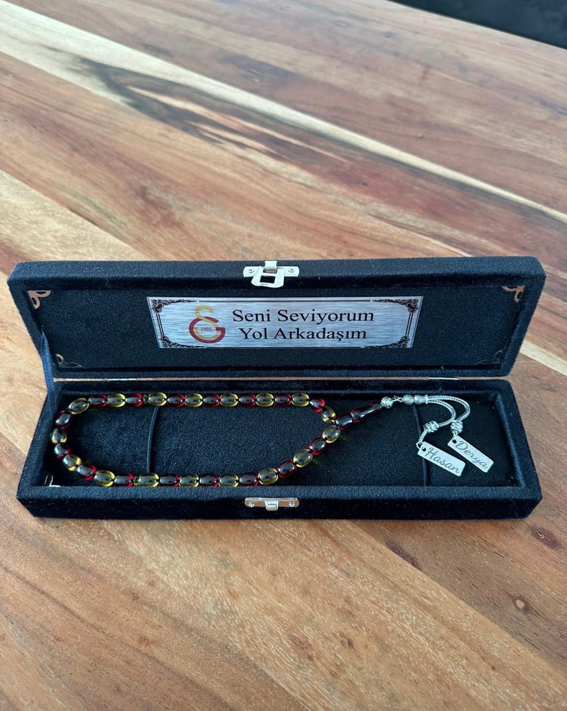Customer photo review of Kehribar Tesbih / Sikma Gebetskette Namen Gravur mit Box