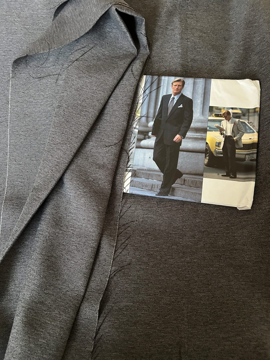 Customer photo review of Muted Herringbone Suiting Fabric