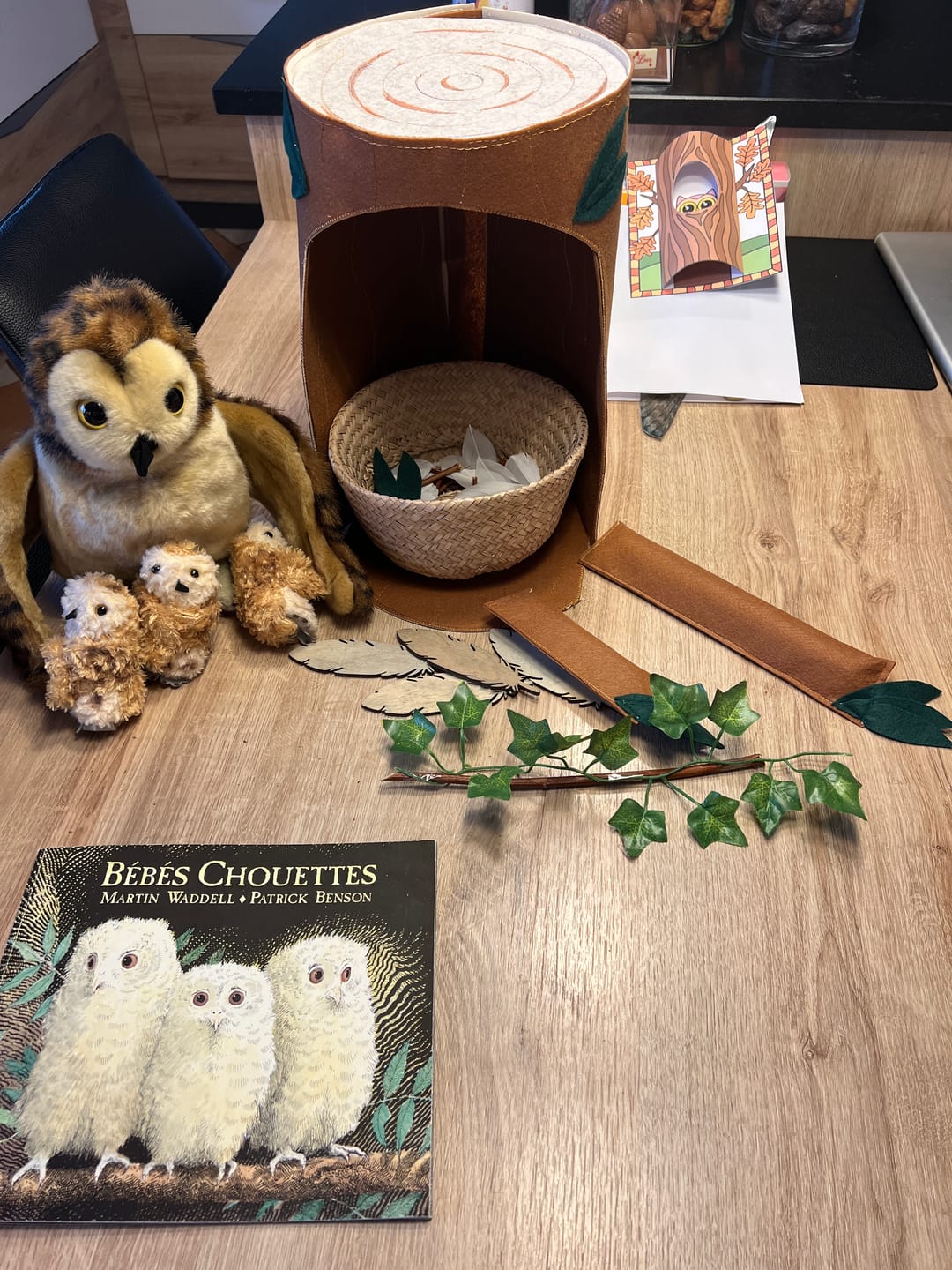 Customer photo review of Tawny Owl avec 3 bébés Marionnette