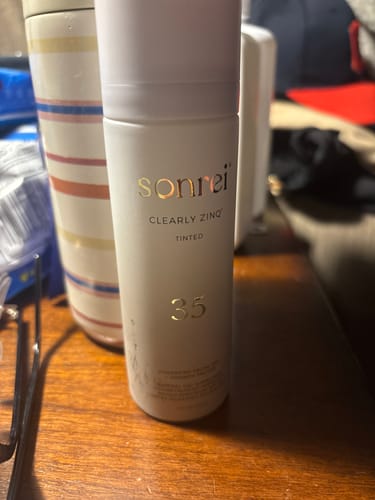 Customer photo review of Clearly Zinq® Tinted Hydrating Facial SPF 35 + Growth Factor Sunscreen Mineral Gel/Primer