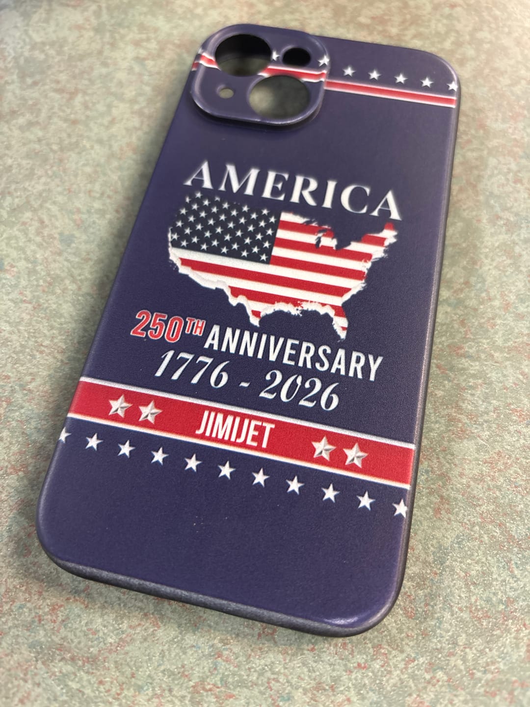 Customer photo review of Personalized Family Name America 250th Anniversary Phone Case