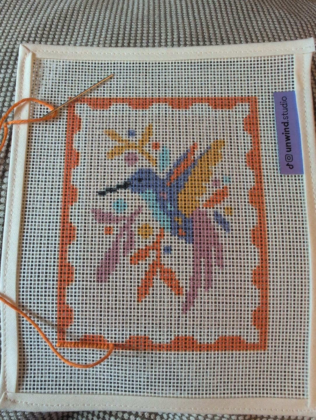 Customer photo review of Hummingbird Stamp Needlepoint Kit