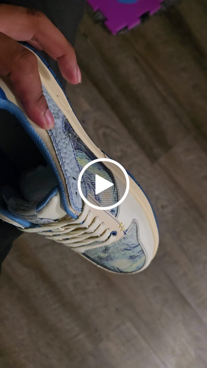 Customer video review of Van Gogh Starry Night inspired sneakers
