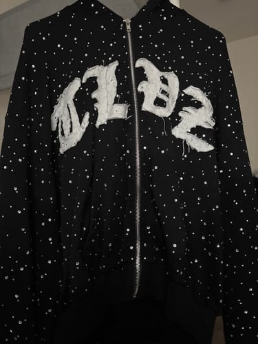Customer photo review of RHINESTONE ZIP HOODIE