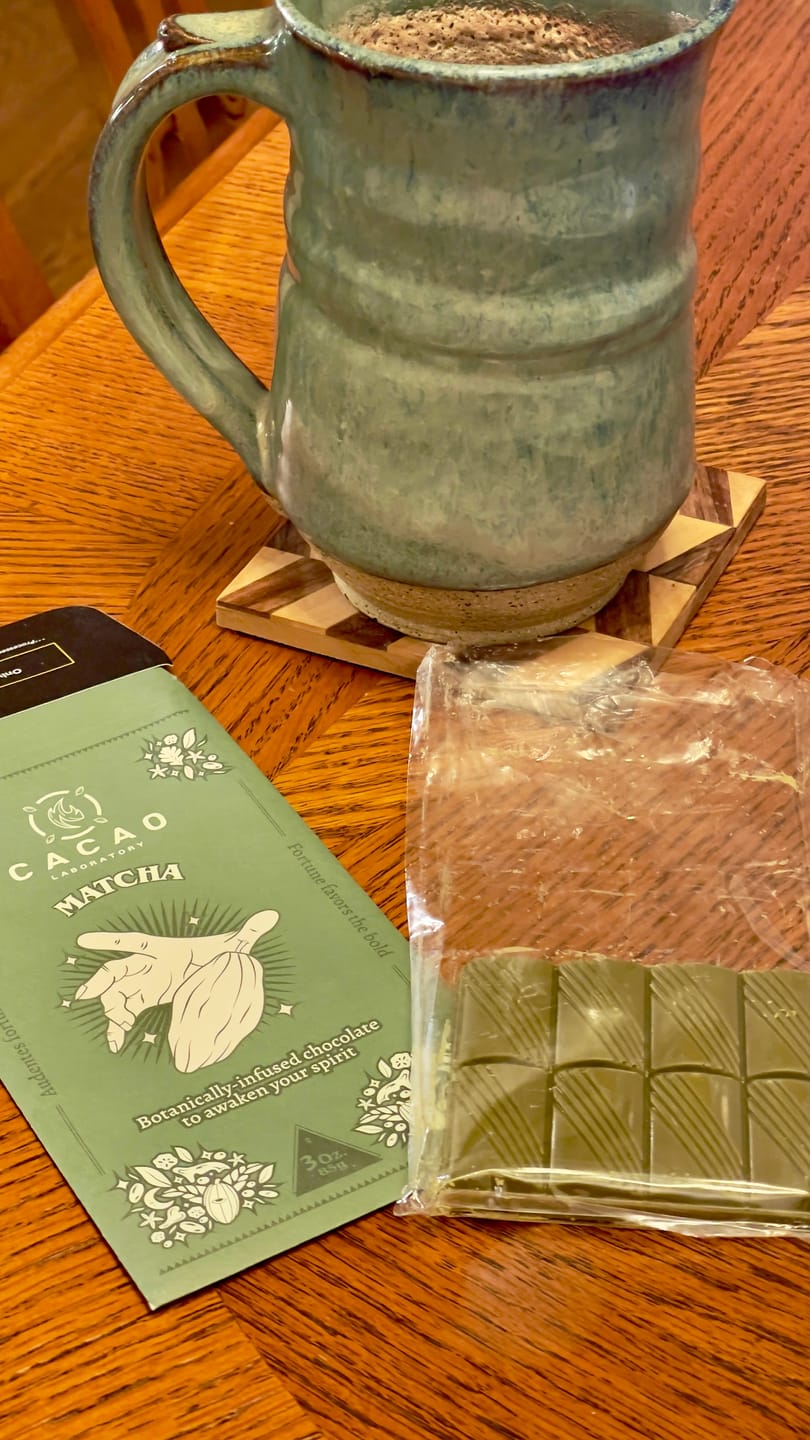 Customer photo review of Botanically-Infused Chocolate — Matcha Wholesale (10 Bars)