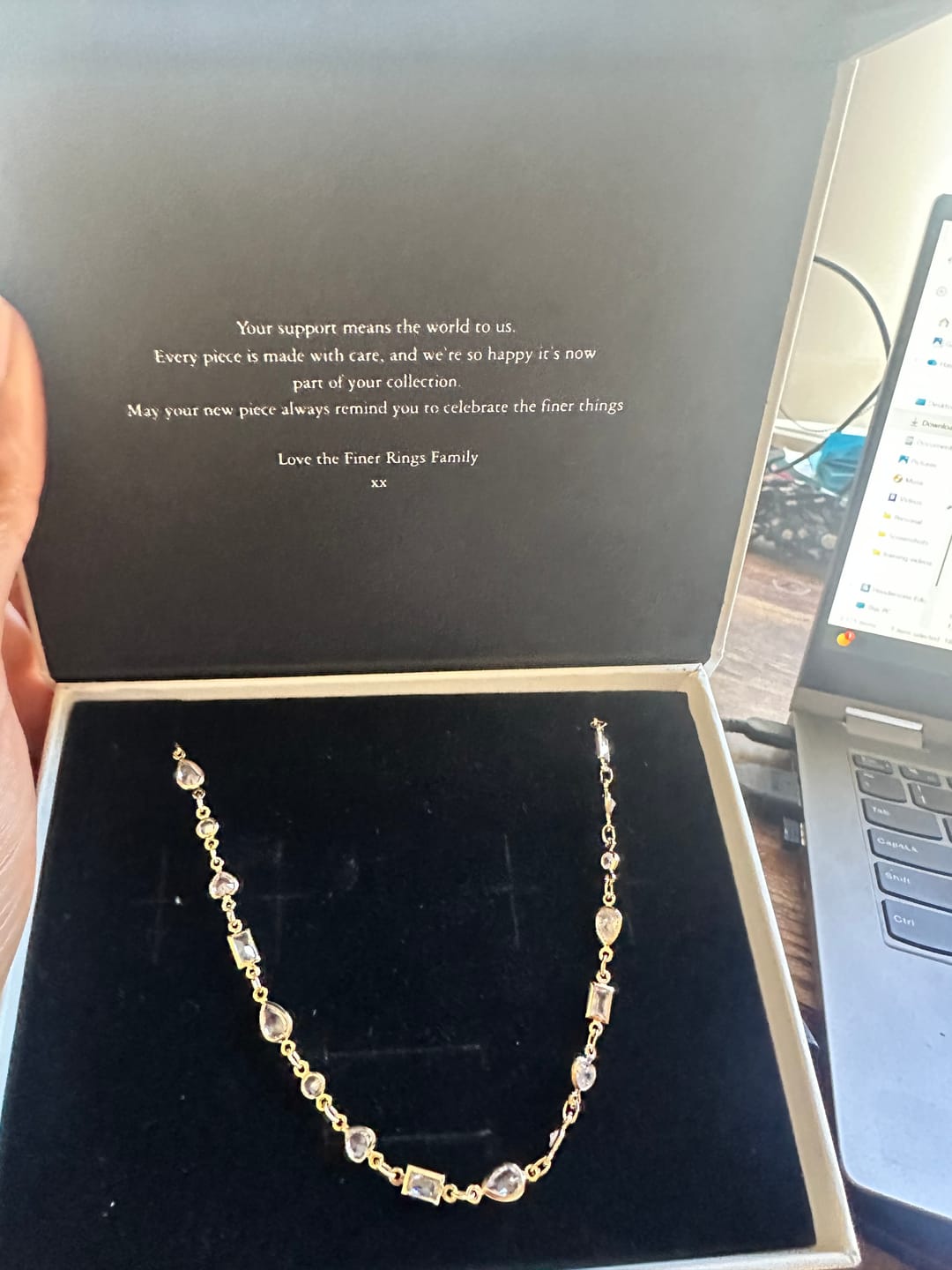 Customer photo review of Mixed Cluster Gem Necklace