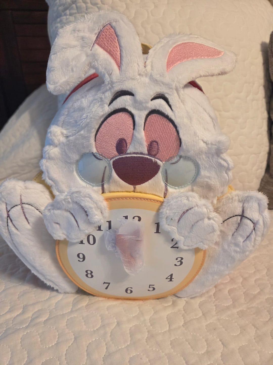 Customer photo review of Loungefly Disney Alice in Wonderland White Rabbit Cosplay Mini Backpack