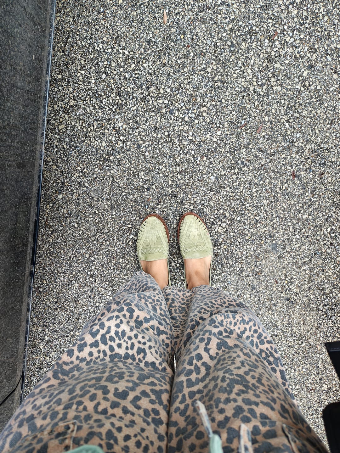 Customer photo review of Andy Suede Huaraches - Olive