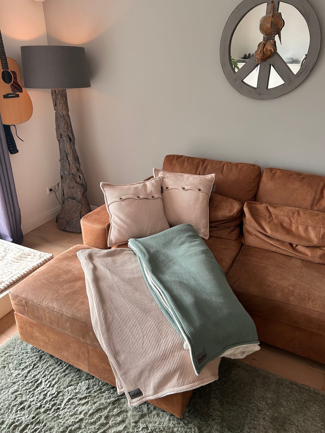 Customer photo review of Kuscheldecke mit Baumwollstrick · Creme