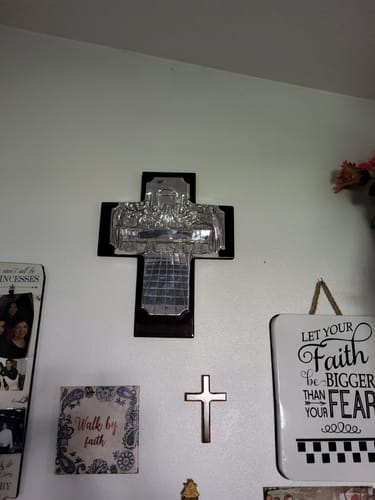 Customer photo review of Cross Wall Decor Last Supper Wooden Frame Silver Ultima Cena