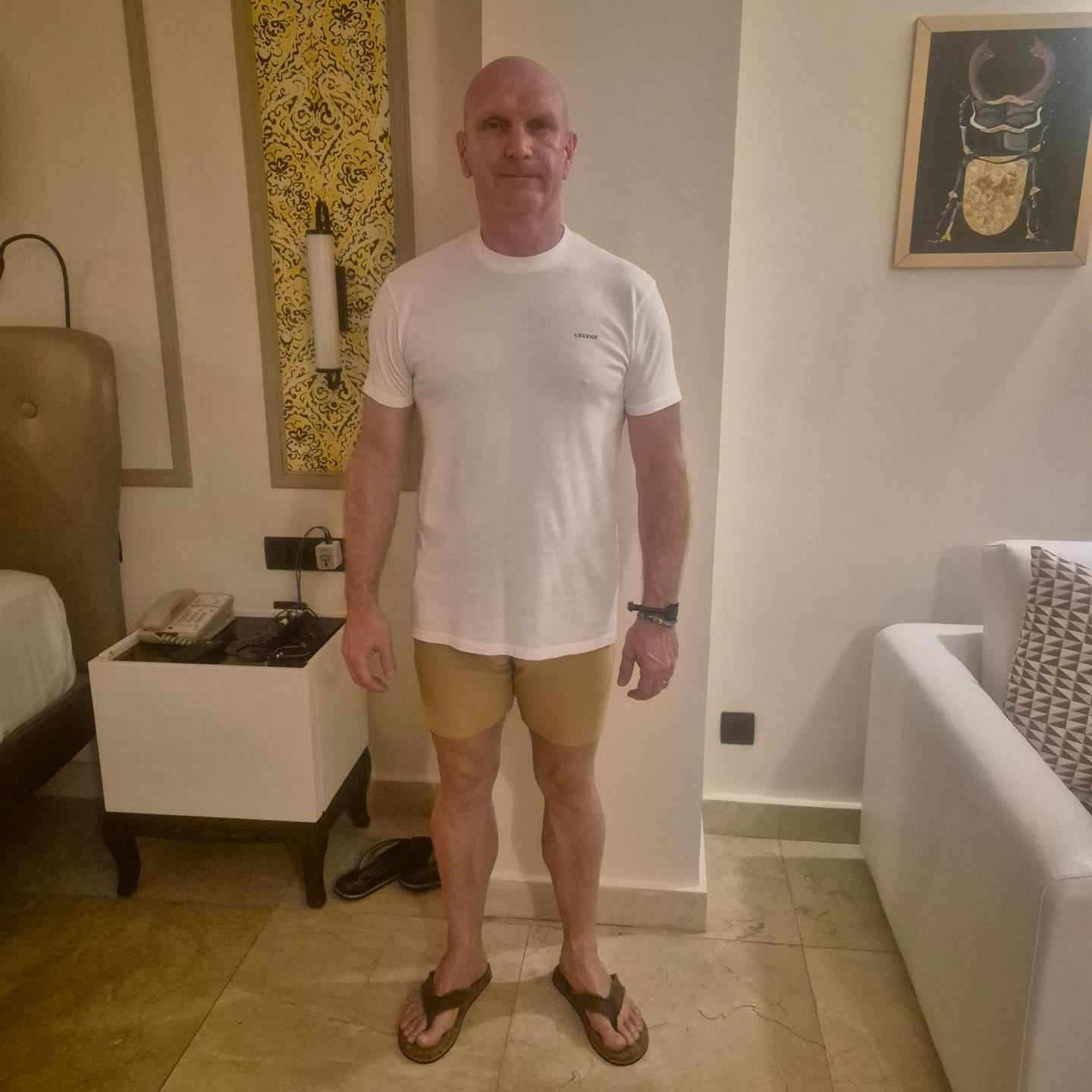 Customer photo review of Ultra-Stretch 7" Chino Shorts - White