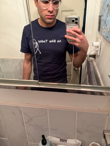 Customer photo review of No Bike Today T Shirt US