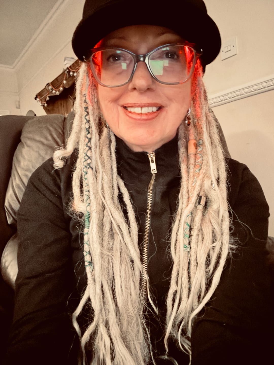 Customer photo review of High Strength Unisex LED Hair Growth Cap with Red Light & Deep Infrared Therapy