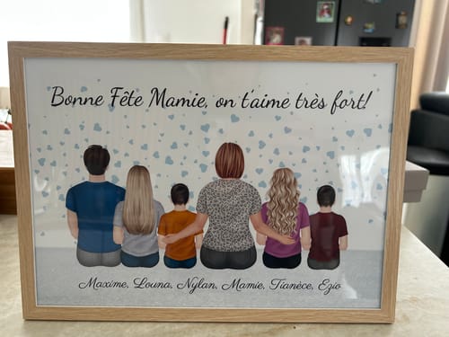 Customer photo review of Affiche Personnalisée - Grand-mère et petits-enfants
