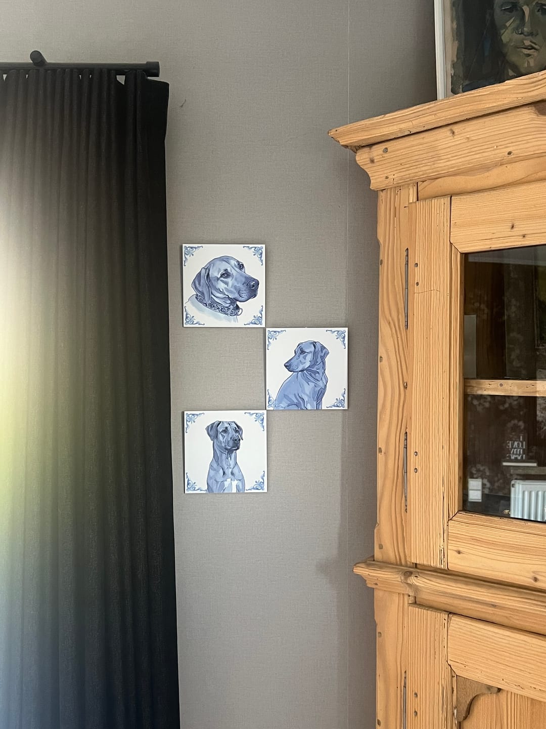 Customer photo review of Delfts Blauw tegeltje bedrukken met jouw eigen huisdier