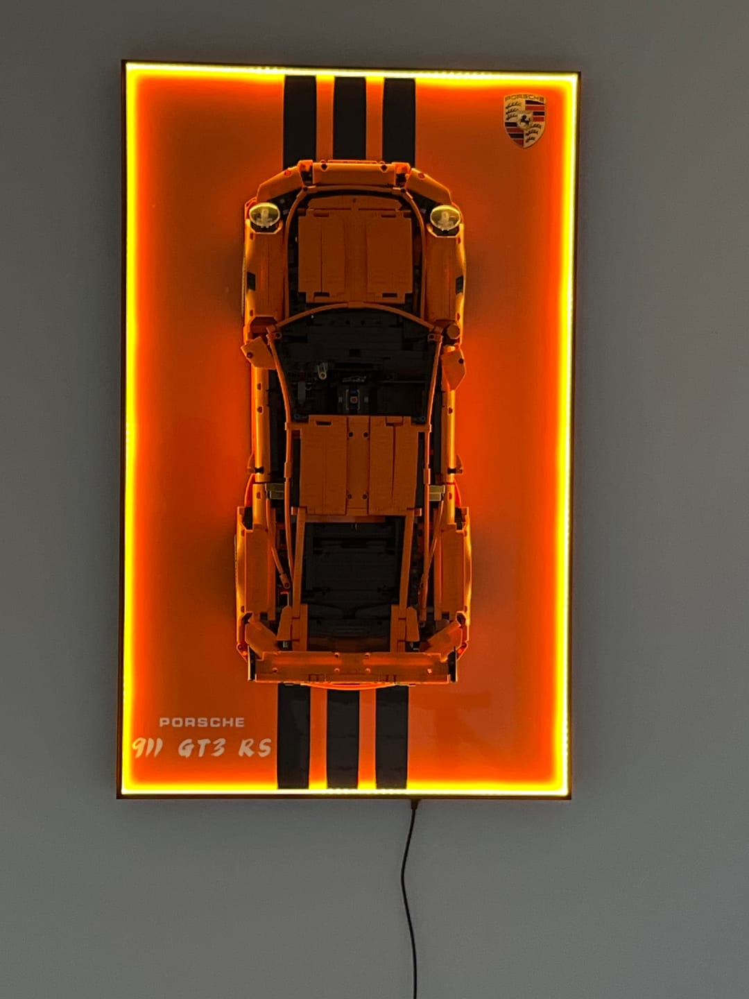 Customer photo review of LED Wall Display Frame for LEGO® Technic F1 42056 Porsche 911 GT3 RS