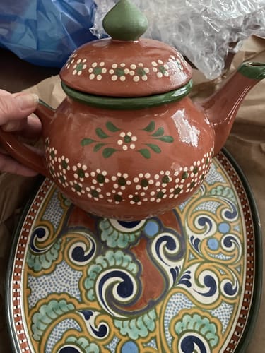 Customer photo review of Michoacan Clay Tea Pot Kettle- Tetera de Barro