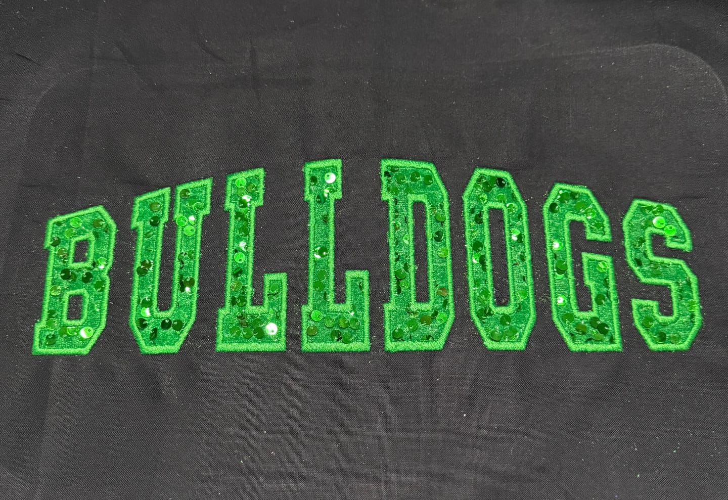 Customer photo review of Kelly Green Sequins Velvet