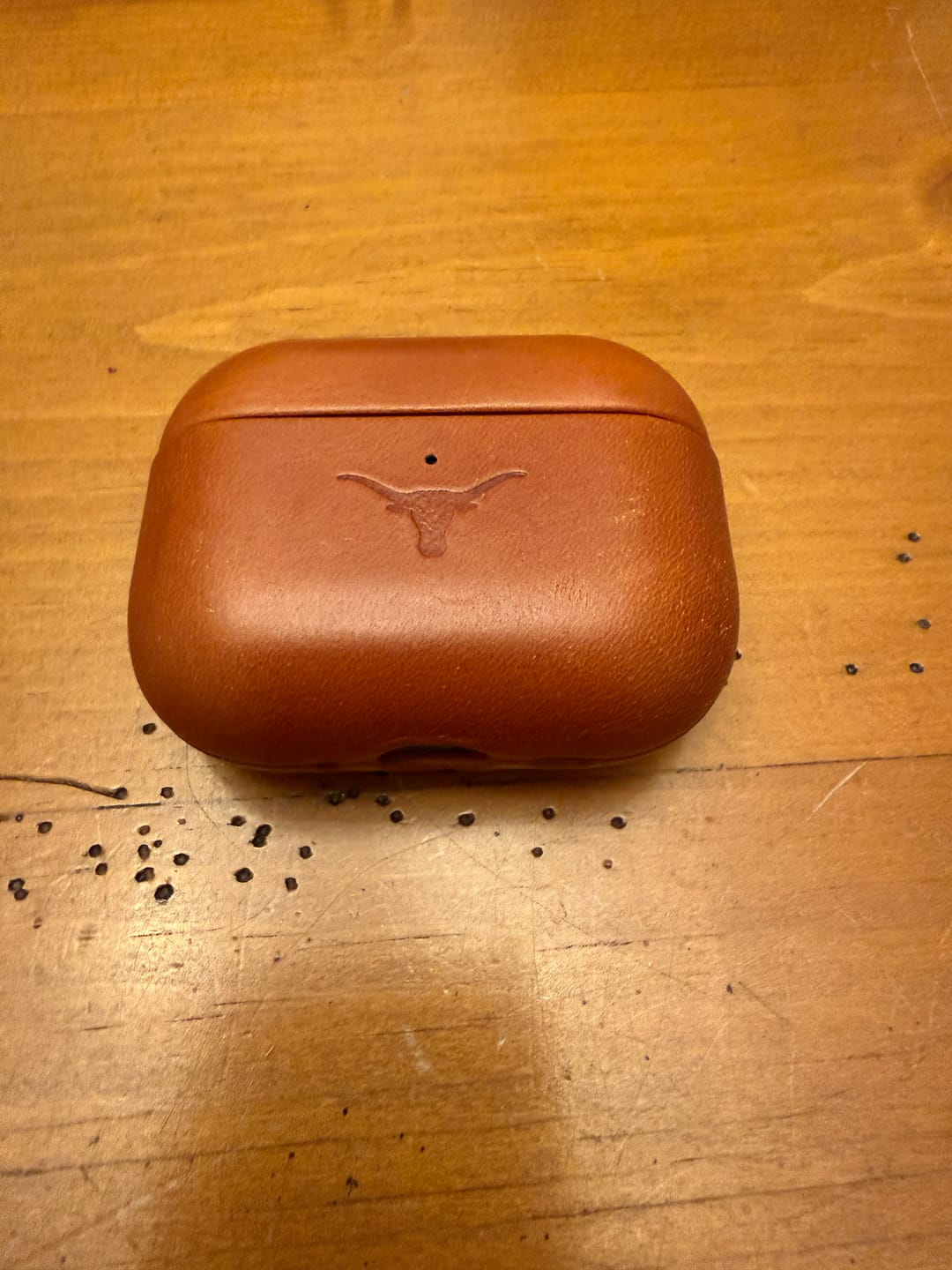Customer photo review of The GameDay Leather AirPods Pro 3 Case - Burnt Orange