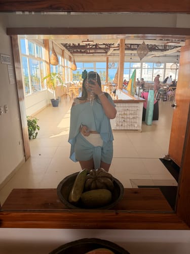 Customer photo review of SET PAREOS SALIDA DE BAÑO CELESTE