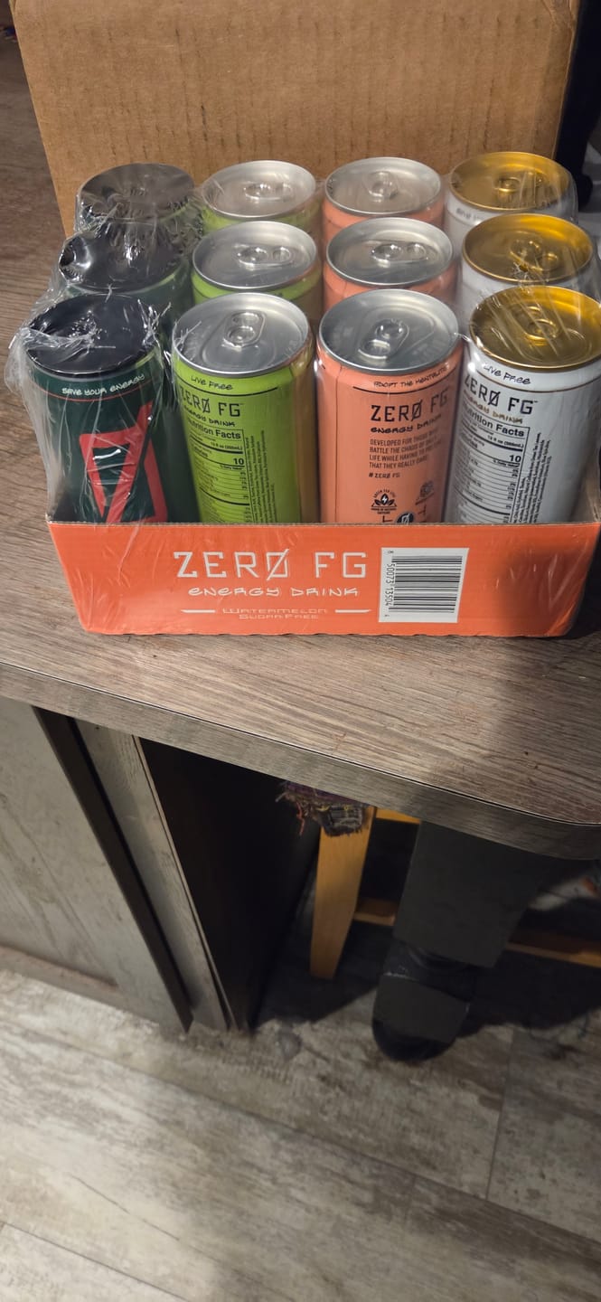 Customer photo review of ZERØ FG Energy Drink – Sugar Free Variety