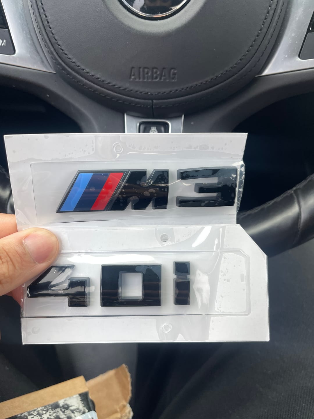 Customer photo review of GLOSS BLACK TRUNK EMBLEM FOR BMW G20 M340i
