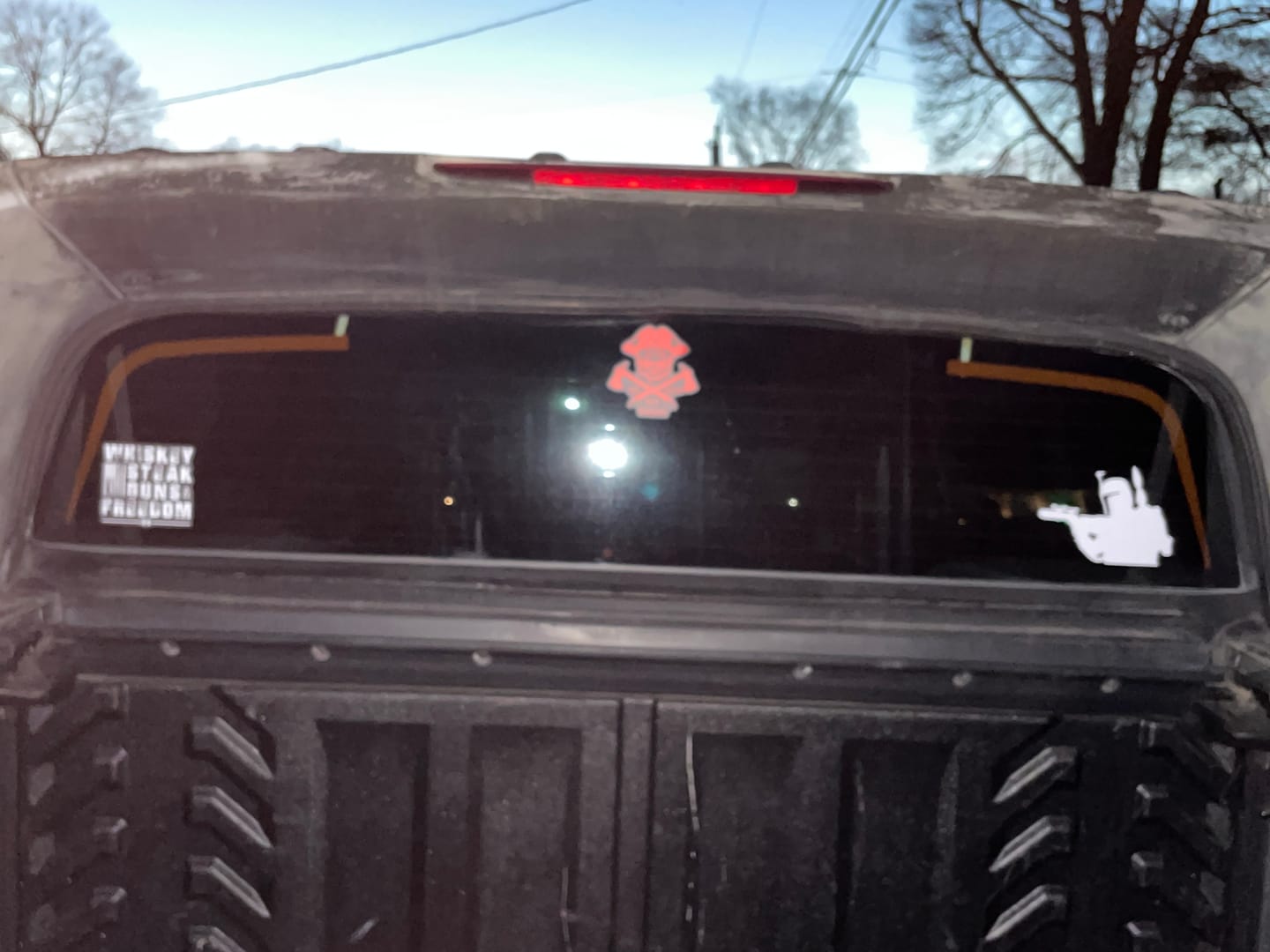 Customer photo review of Whiskey Steak Freedom Decal