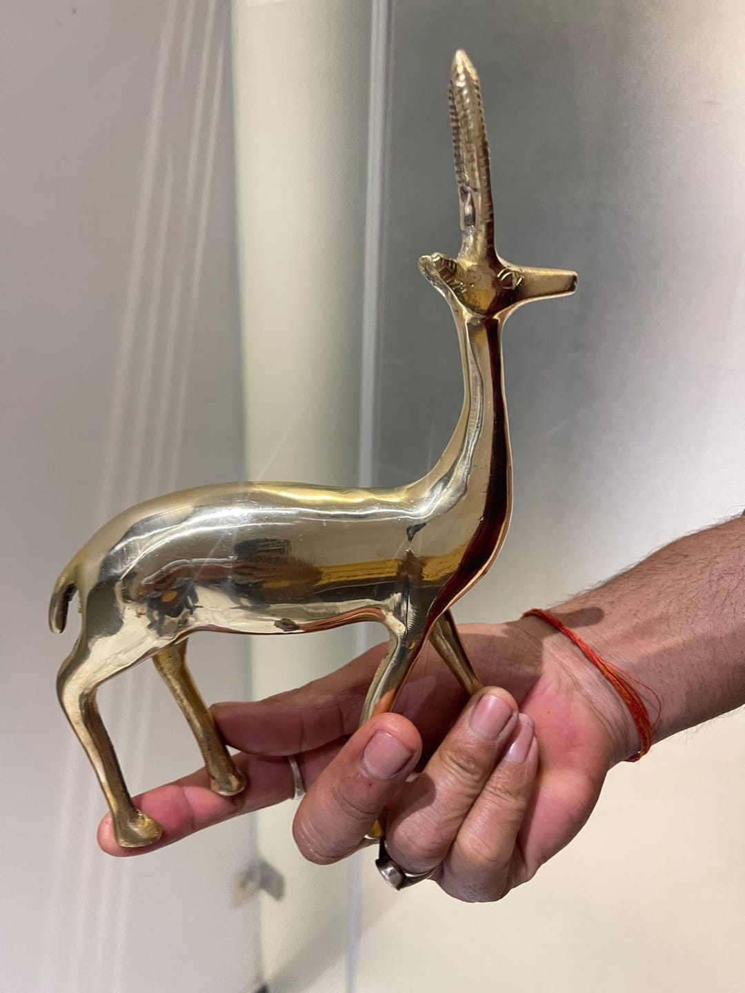 Customer photo review of Handcrafted Brass Deer Idol Vastu Remedy for Stability, Stamina and Energy Balance for WNW Zone, Home and Office Placement | 12 x 22 cm | 820 gm