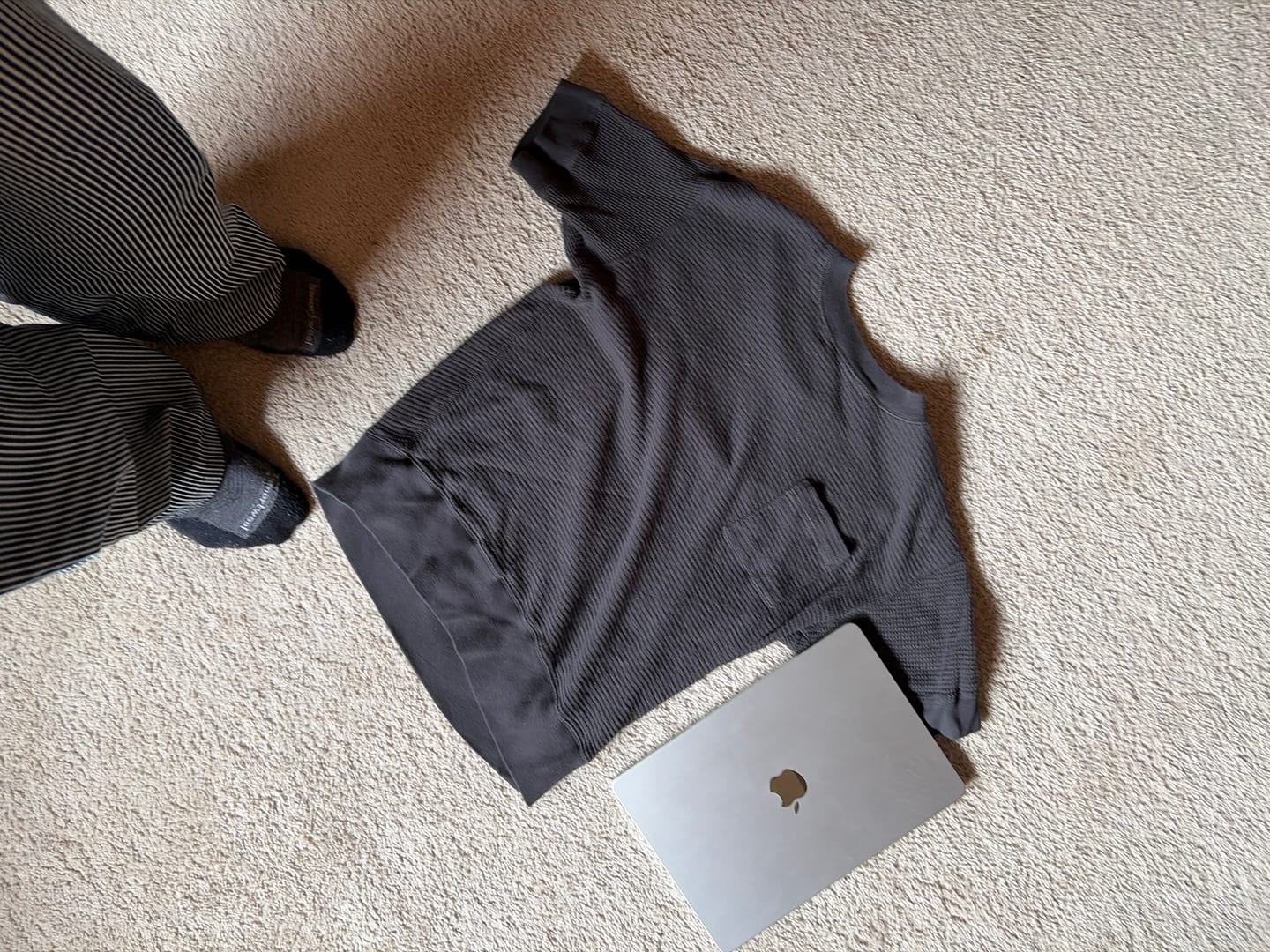 Customer photo review of Honeycomb Waffle Knit T-Shirt - Vintage Black