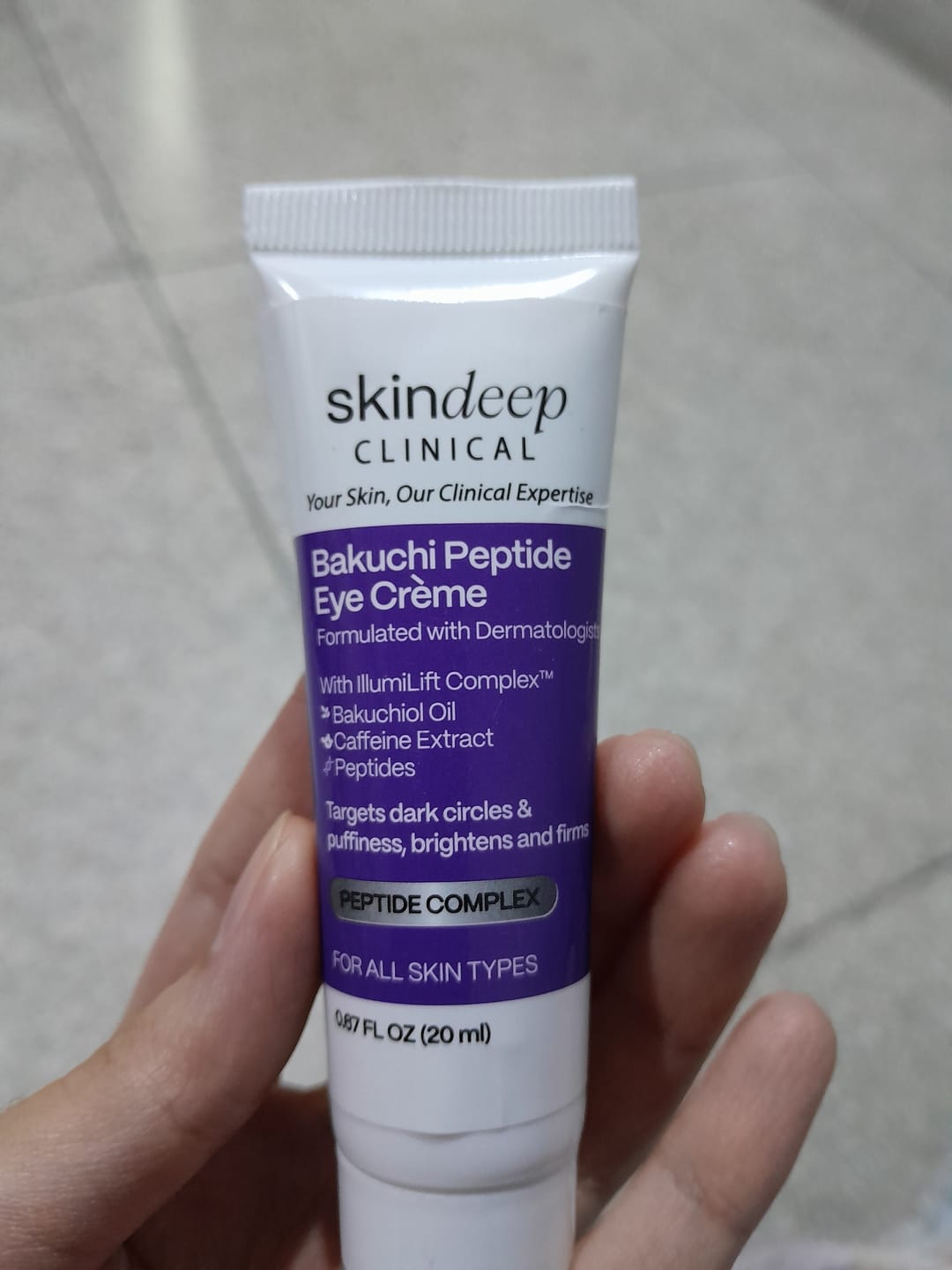 Customer photo review of Bakuchi Peptide Eye Crème