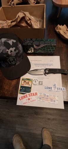 Customer photo review of Heretic Wraith SE Manual – 3.5″ Stonewash Clip Point, Black Aluminum, Made in USA (H001-2A)