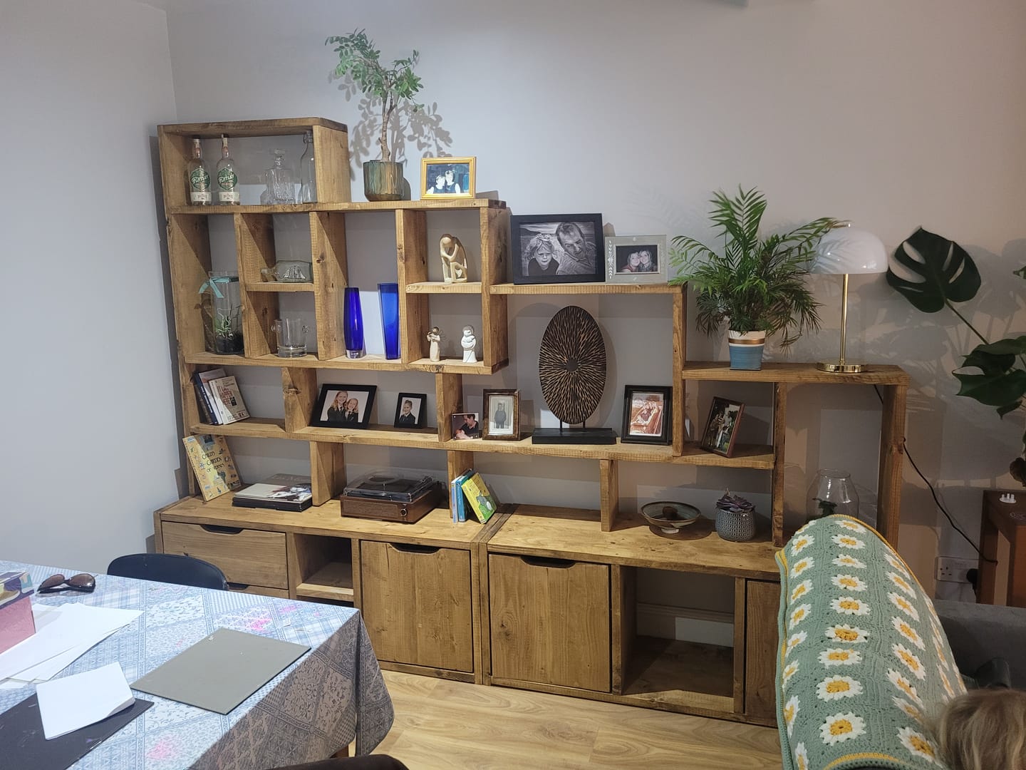 Customer photo review of Large Reclaimed Wood Bookcase & Shelving Units Set - Rustic Storage Furniture - Vintage style bookcase set- slope