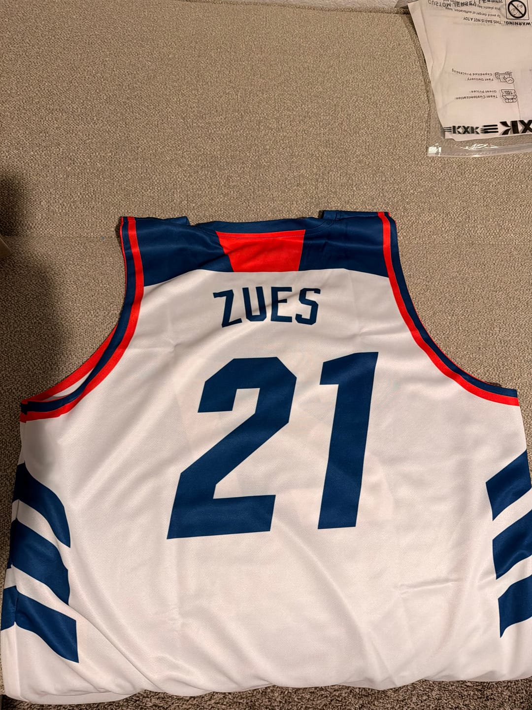 Customer photo review of Custom Navy White Reversible Double Side Tops Basketball Jersey