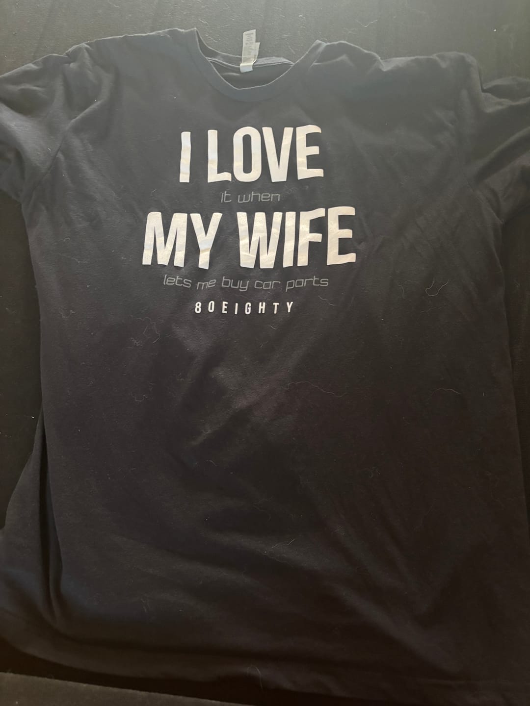 Customer photo review of 80Eighty® Love My Wife Shirt