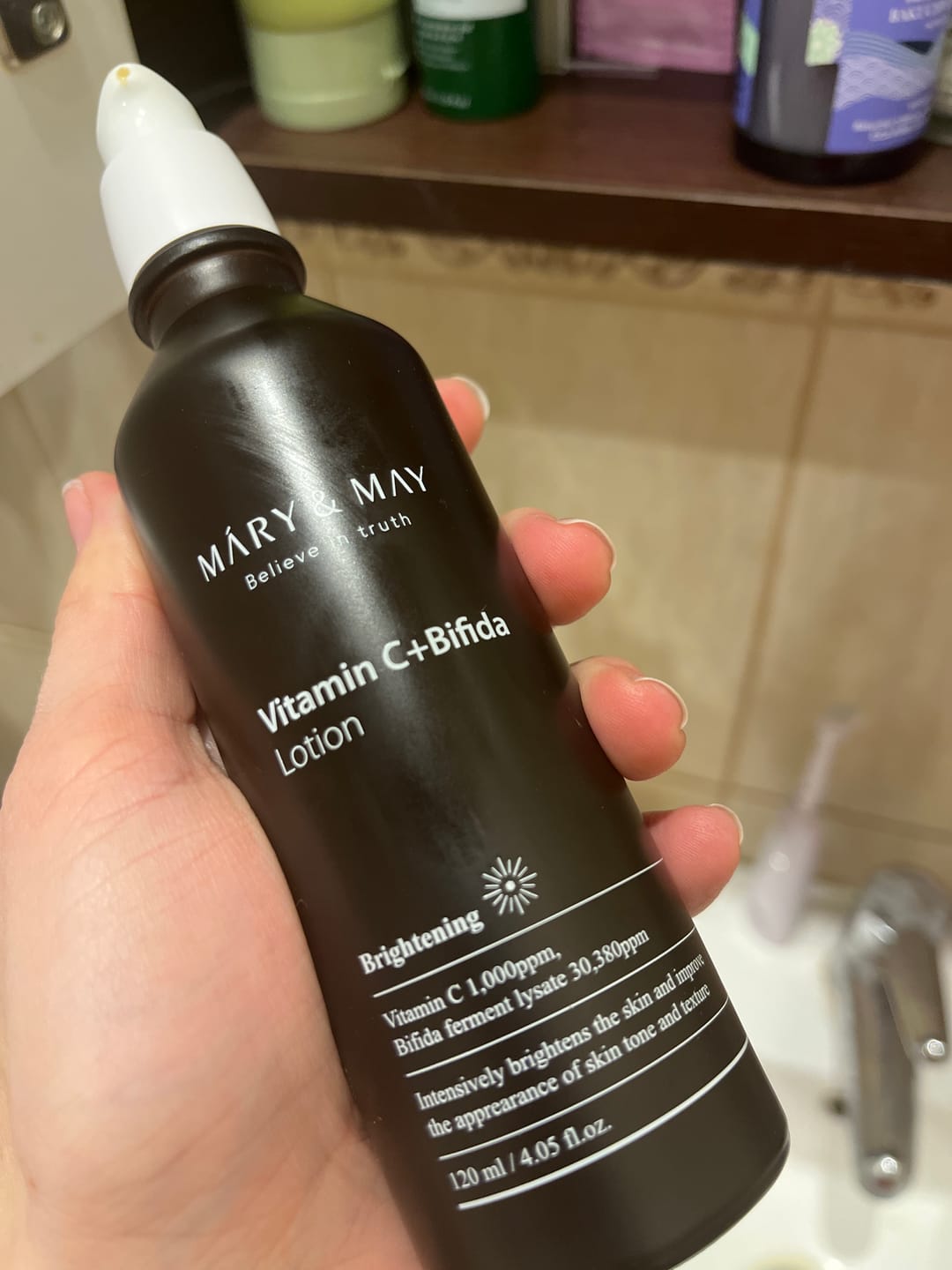 Customer photo review of Mitrinošs un aizsargājošs losjons ar C vitamīnu un bifidu Mary&May Vitamine C Bifida Lotion
