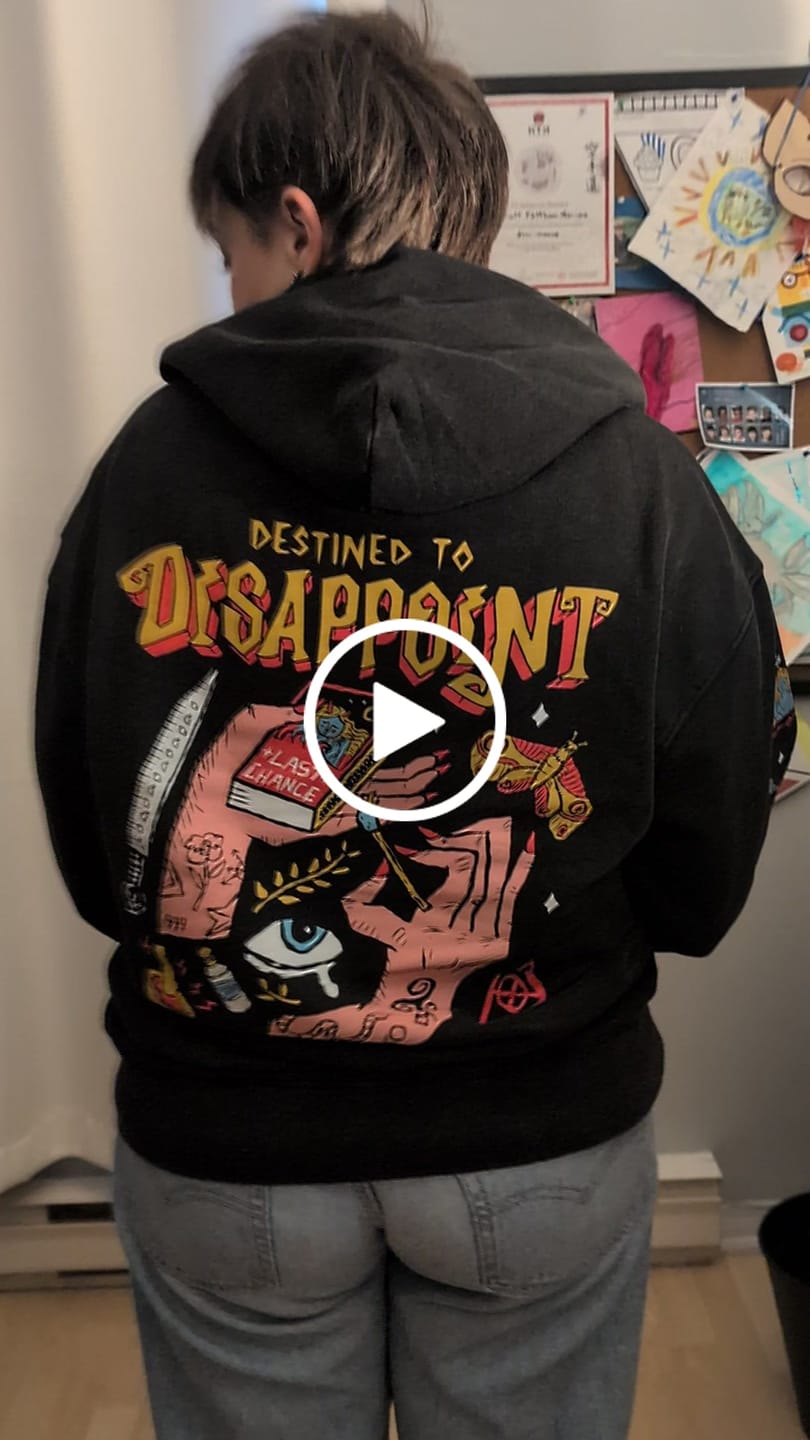 Customer video review of Destined to Disappoint Hoodie