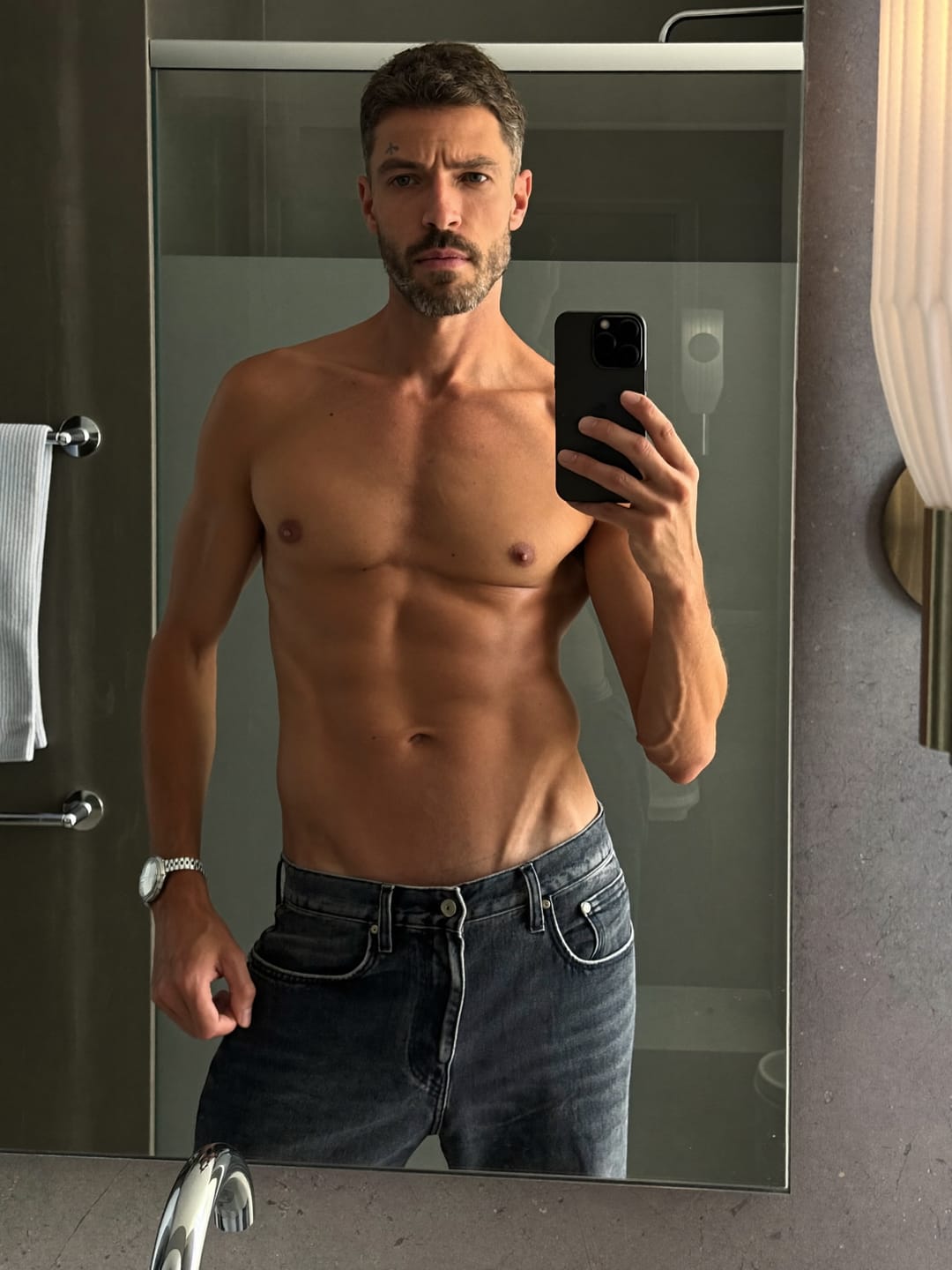 Customer photo review of Self Tanner for Men | Streak-Free, Natural Finish