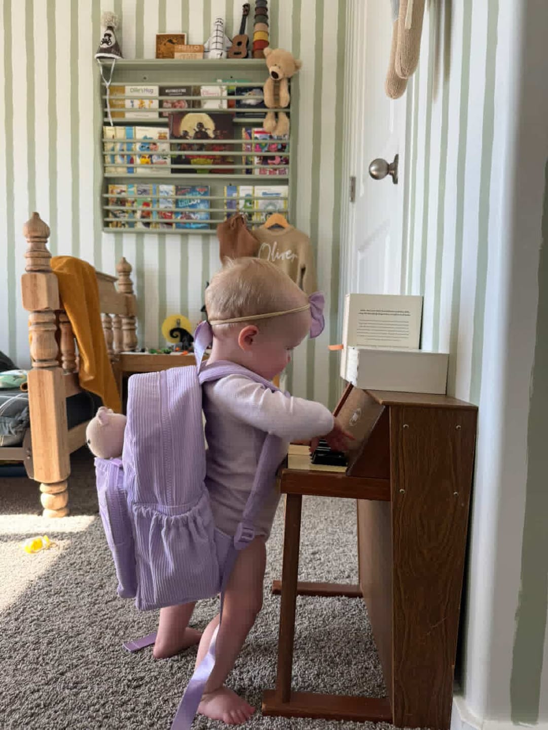 Customer photo review of Yooushi® Corduroy Backpack – Lilac
