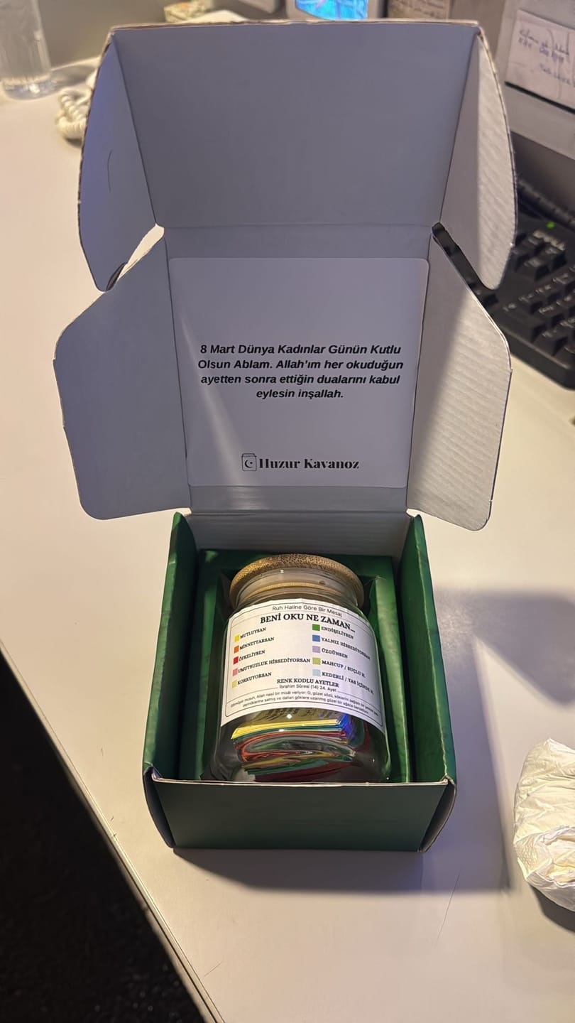 Customer photo review of Huzur Kavanoz - 150 Ayet - 10 Renkli
