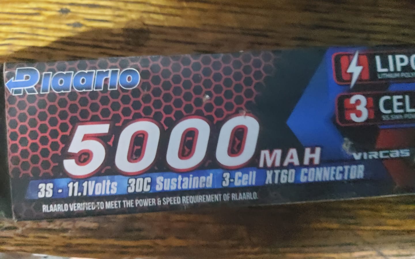 Customer photo review of 11.1V 5000mah 3S Lipo Battery XT60 Plug