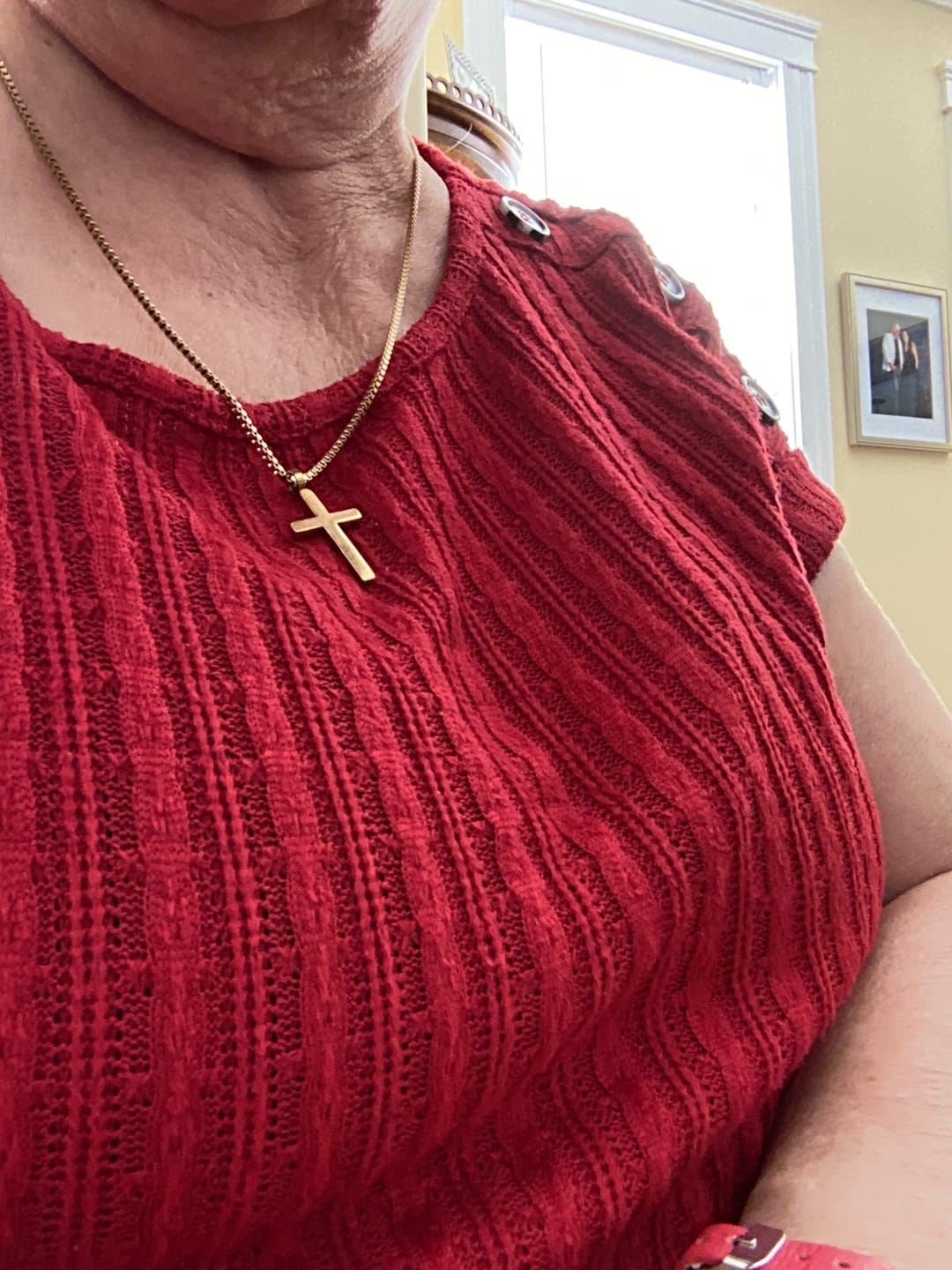 Customer photo review of Classic Cross & Box Chain