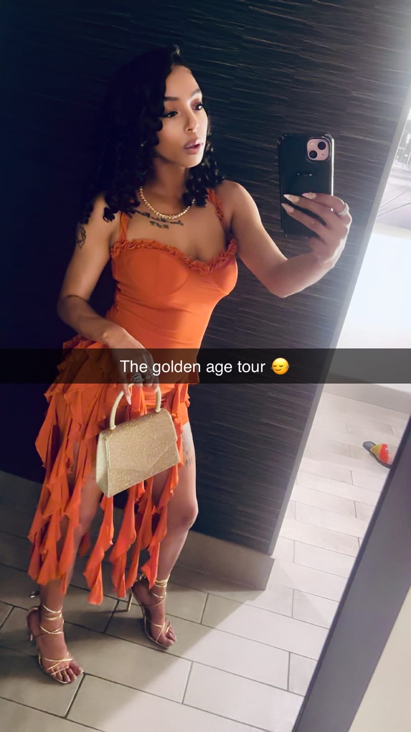 Customer photo review of Rumba Mesh Ruffled Halter Dress