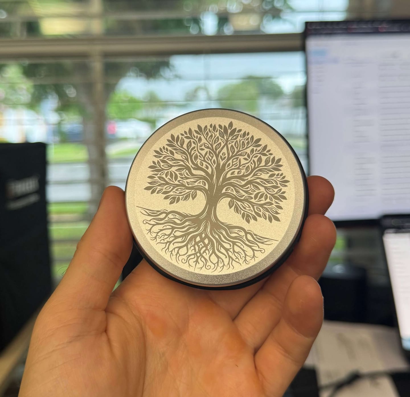 Customer photo review of Custom Laser-Engraved Pouch Can