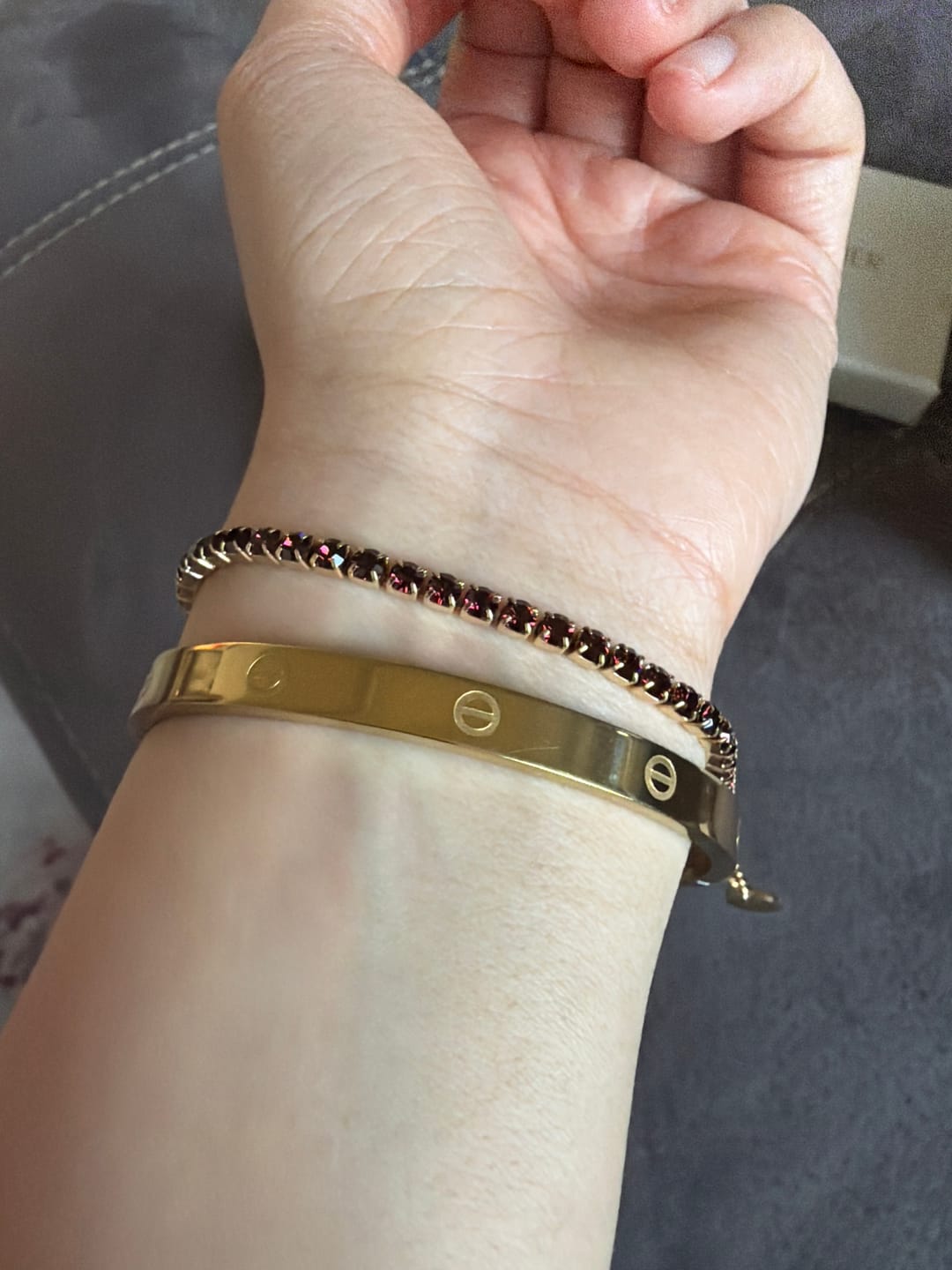 Customer photo review of Ava Gold Burgundy