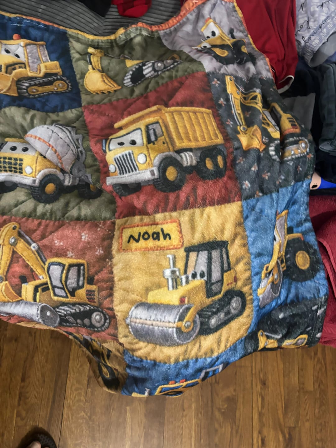 Customer photo review of Construction Machines - Personalized Kid Blanket