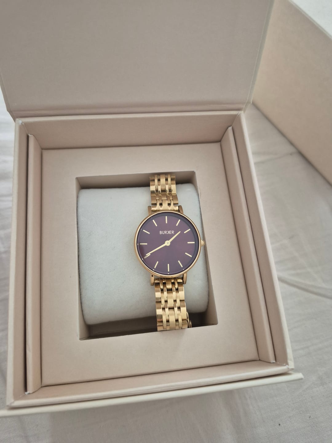 Customer photo review of Ruby Petite Gold Burgundy