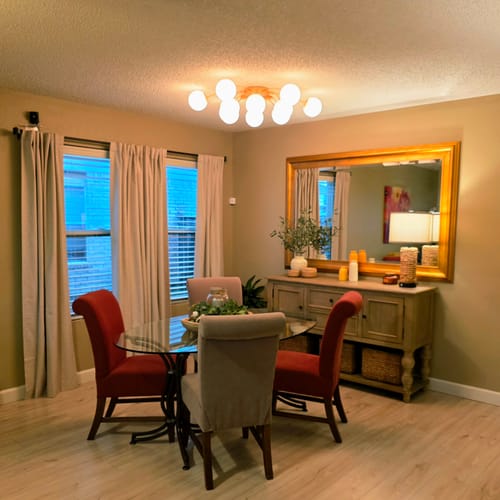 Customer photo review of Blossom 12-Light Opal Glass Bubble Semi Flush Chandelier