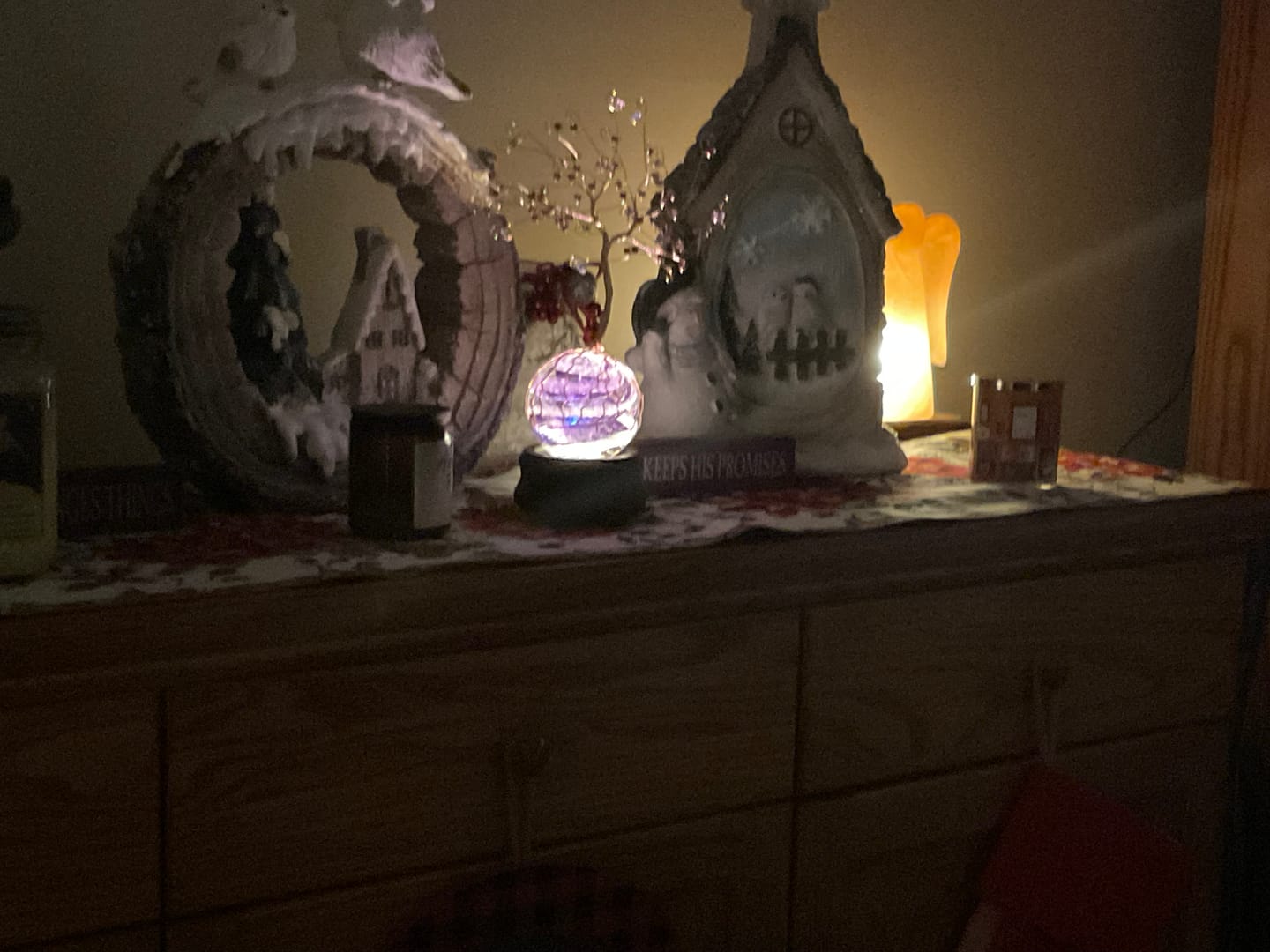 Customer photo review of Black Wood Illuminated 3" Stand