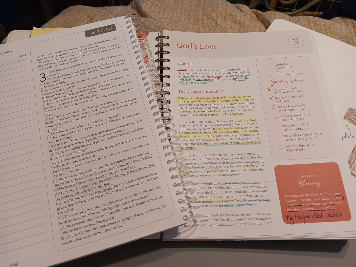 Customer photo review of The Bible In A Year: A 52-Week Journey Through God's Word